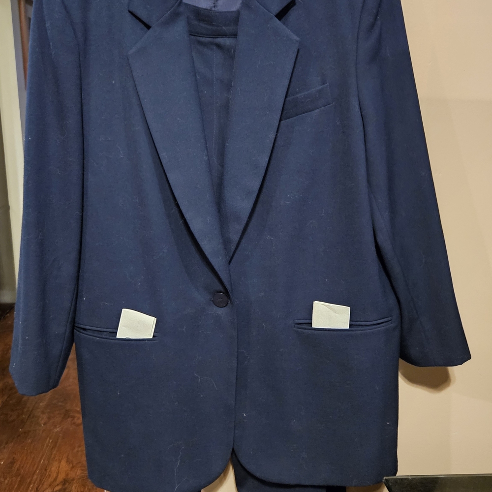 2 Piece Womens Navy Pant Suit